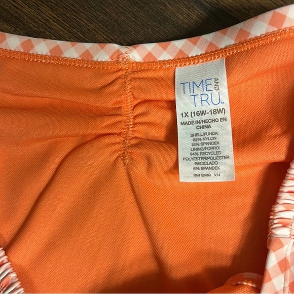 Time and Tru Women's Plus Size 1X (16W-18W) Mid-Rise Smocked Bikini Swim Bottoms - Picture 9 of 10